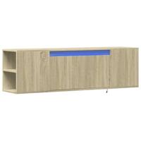Tv-wandmeubel met LED-verlichting 135x31x39,5 cm sonoma eiken - thumbnail