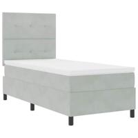 Boxspringbed met matras en LED fluweel lichtgrijs 80x200 cm - thumbnail