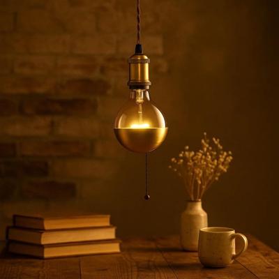 Byron antiek messing hanglamp - pendel aluminium E27 textielkabel 500 cm Byron antiek messing hanglamp - pendel aluminium E27 textielkabel 500 cm