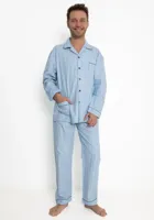 Outfitter katoenen heren pyjama - Doorknoop - Knoopsluiting - thumbnail