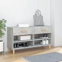 VidaXL Schoenenkast 102x35x55 cm bewerkt hout betongrijs - thumbnail