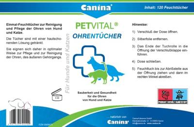 Canina Petvital® Oorverzorgingsdoekjes, 120 stuks Canina Petvital® Oorverzorgingsdoekjes, 120 stuks
