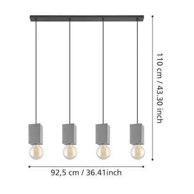 Eglo Betonlook eettafellampPrestwick 3 - 43598