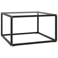 Salontafel met gehard glas 60x60x35 cm zwart - thumbnail