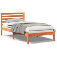 Bedframe met hoofdeinde Wasbruin 90 x 190 cm Massief grenenhout - thumbnail