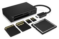 ICY BOX IB-CR401-C3, Type-C® USB 3.0 Kartenleser (CF, SD 4.0, micro SD 4.0), UHS-II, mit Externe geheugenkaartlezer / hub USB-C Zwart - thumbnail