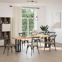 Console tafelpoten 2 st T-vormig 38x25x(72-73) cm staal zwart - thumbnail