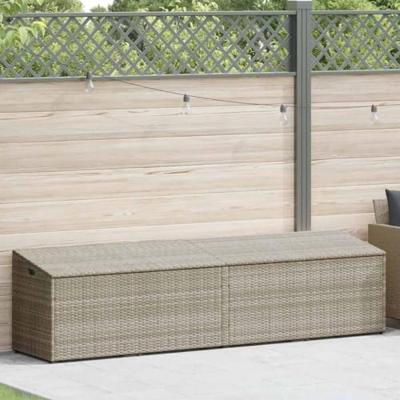Tuinbox 220x50x58 cm poly rattan lichtgrijs Tuinbox 220x50x58 cm poly rattan lichtgrijs