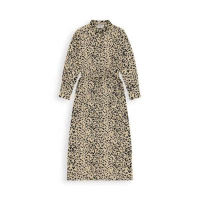 Another-Label blousejurk Adeleide met panterprint beige Another-Label blousejurk Adeleide met panterprint beige