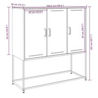 Hoge kast 100,5x39x107 cm staal roze - thumbnail