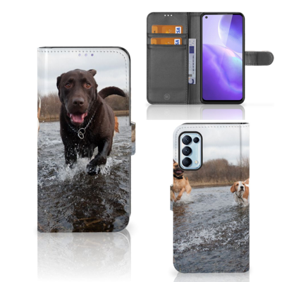 OPPO Find X3 Lite Telefoonhoesje met Pasjes Honden Labrador OPPO Find X3 Lite Telefoonhoesje met Pasjes Honden Labrador