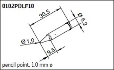 Ersa 102 PD LF 10 Soldeerpunt Potloodvorm, Ersadur Grootte soldeerpunt 1 mm Inhoud: 1 stuk(s)