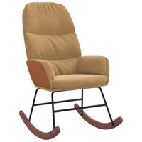 Schommelstoel fluweel bruin - thumbnail