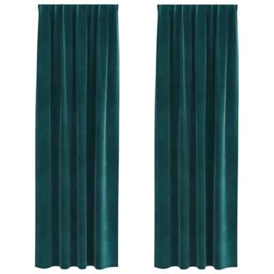 VidaXL Verduisterende gordijnen 2 pcs donkergroen 140 x 245 cm fluweel