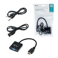 i-tec HDMI2VGAADA HDMI Adapter [1x HDMI-stekker - 1x VGA-bus] Meerdere kleuren 0.15 m - thumbnail