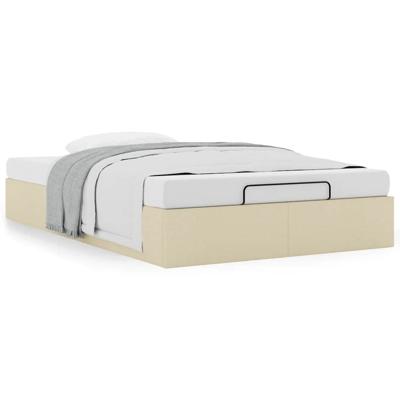 Bedframe zonder matras 120x200 cm stof crèmekleurig