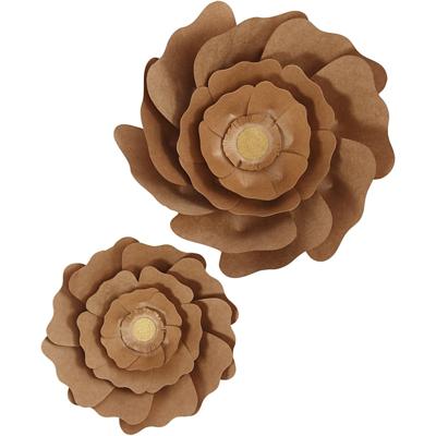 Creativ Company Papieren bloemen, d 15+25 cm, naturel, 2 stuk/ 1 doos