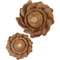 Creativ Company Papieren bloemen, d 15+25 cm, naturel, 2 stuk/ 1 doos - thumbnail