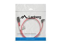 Lanberg CA-SASA-13CU-0050-R Sata Data III stekker (7pol) naar Sata III met schuine bus (7-pin) kabel met metalen klemmen, 50 cm rood - thumbnail