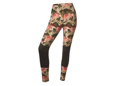 CRIVIT Dames thermo sportlegging (patroon/groen/roze, XS (32/34))