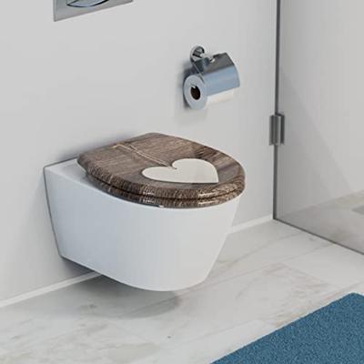 SCHÜTTE toiletbril met soft-close wood heart duroplast met print