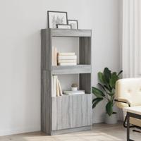 Hoge kast 63x33x180 cm bewerkt hout grijs sonoma eikenkleurig - thumbnail