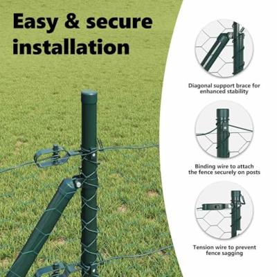 VidaXL Afrasteringspaal groen 50 x 0,4 m (50 mm mesh) staal en pvc