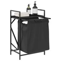 Wasmand 1 vak met plank zwart eikenkleurig - thumbnail