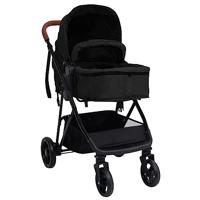 Kinderwagen 3-in-1 staal antracietkleurig en zwart - thumbnail