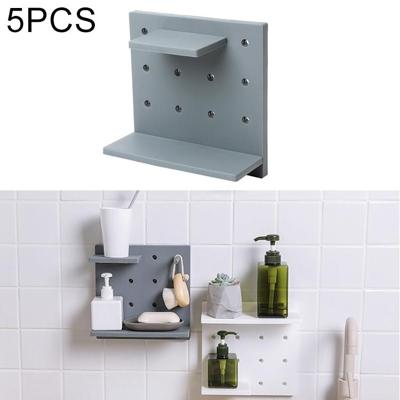 5 stuks kunststof bord woonkamer badkamer keuken muur decoratie opslag Shelf(Grey)