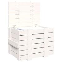 VidaXL Opbergbox 58x40,5x42 cm massief grenenhout wit - thumbnail