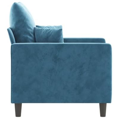 Fauteuil 60 cm fluweel blauw