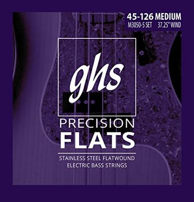 GHS M3050-5 Bass Precision Flats snarenset voor 5-snarige bas GHS M3050-5 Bass Precision Flats snarenset voor 5-snarige bas