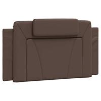 Hoofdbordkussen 100 cm kunstleer bruin - thumbnail