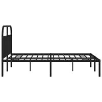Bedframe met hoofdbord metaal zwart 183x213 cm - thumbnail