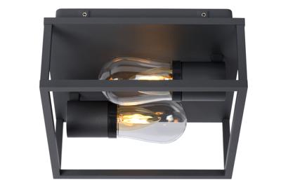 Lucide CARLYN - Plafonnière Badkamer - 2xE14 - IP54 - Zwart