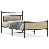 Bedframe zonder matras 107x203cm spaanplaat sonoma eikenkleurig - thumbnail