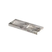 INK Pitch Wastafel keramische slab bak dubbel met drain en front en side skirts zonder kraangaten 120x45x9 Island glossy - thumbnail
