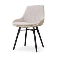 Nolon Nena-Isa Eetkamerstoel Beige Gemêleerd - Zwarte Houten Poten - thumbnail