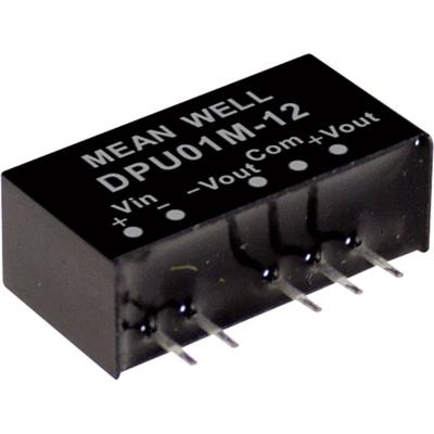 MEAN WELL DPU01L-12 DC/DC-convertermodule 42 mA 1 W Aantal uitgangen: 2 x Inhoud 1 stuk(s)