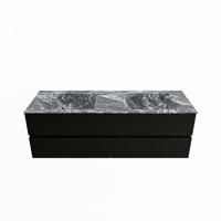 MONDIAZ VICA-DLUX 150cm badmeubel onderkast Urban 4 lades. Inbouw wastafel CLOUD dubbel zonder kraangat, kleur Lava. - thumbnail