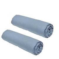 Set van 2 vellen deksels vandaag essentieel - 140 x 190 cm - 2 personen - 100% katoen - denim - thumbnail