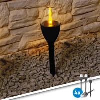 Solar priklamp chandelle op zonne-energie - decoratieve solarlamp met kaarslicht - set van 4 - thumbnail