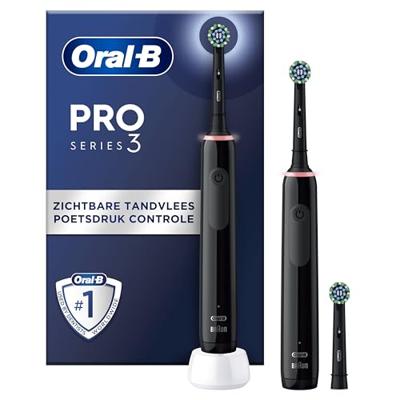 Elektrische tandenborstel Oral-B Pro 3 3900 Zwart (2 Stuks)