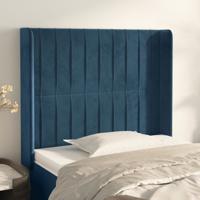 Hoofdbord met randen 83x16x78/88 cm fluweel donkerblauw - thumbnail