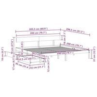 Bedframe zonder matras massief grenenhout wit 200x200 cm - thumbnail
