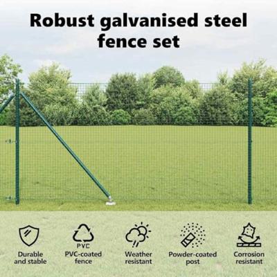 VidaXL Afrasteringspaal groen 10 x 1 m (25 x 25 mm gaas) staal