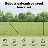 VidaXL Afrasteringspaal groen 10 x 1 m (25 x 25 mm gaas) staal - thumbnail