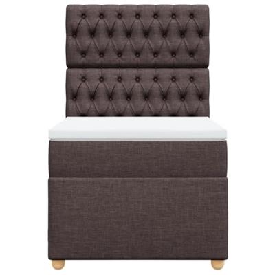 Boxspring met matras stof donkerbruin 90x190 cm