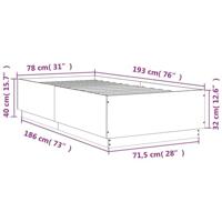 Bedframe met LED-verlichting bewerkt hout zwart 75x190 cm - thumbnail